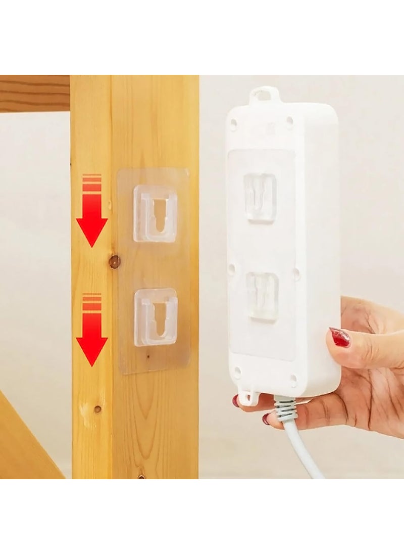 GLUN GLUN Transparent Wall Hooks SelfAdhesive Heavy Waterproof 15 Pieces No Drill Sticker Hangers Clear Plastic Sticky Back Seamless Utility Hooks for Bathroom and Kitchen Pack of 10 Pcs  - Image 4