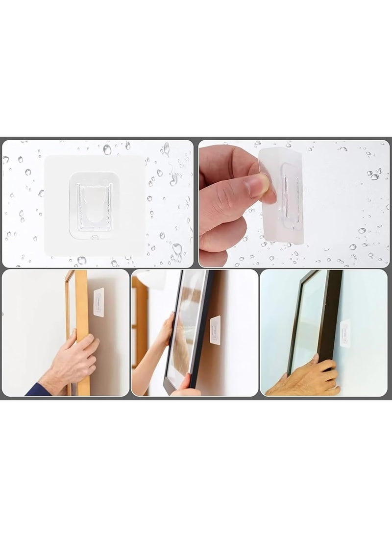 GLUN GLUN Transparent Wall Hooks SelfAdhesive Heavy Waterproof 15 Pieces No Drill Sticker Hangers Clear Plastic Sticky Back Seamless Utility Hooks for Bathroom and Kitchen Pack of 10 Pcs  - Image 2