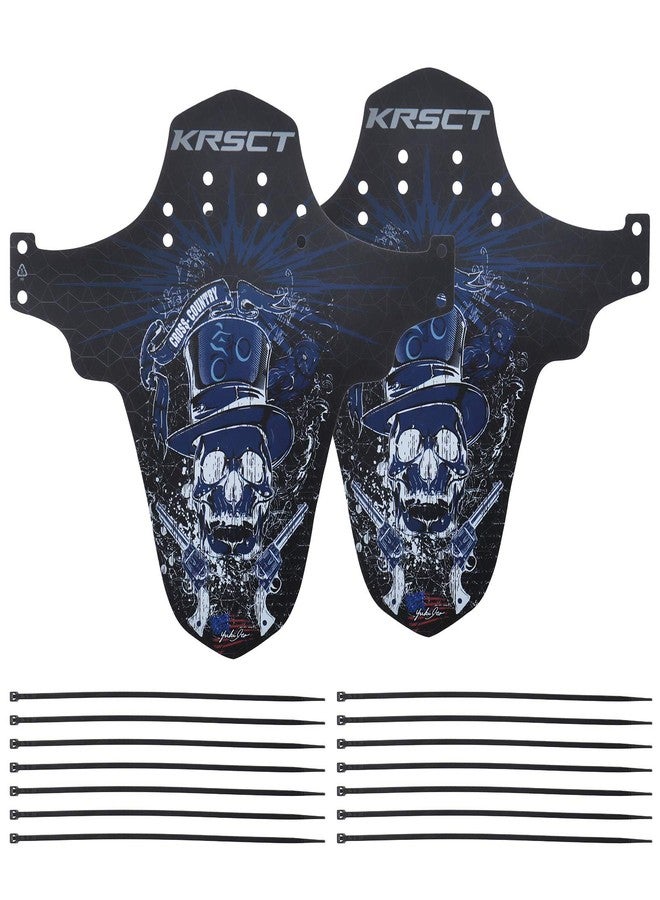 Micro Traders 2X MTB Bicycle Mudguards Kit Black Blue Mountain Bike Front Rear Splash Mud Guards Ultra Thin Fit for 26“ 27.5” 29“ Wheel - Image 1