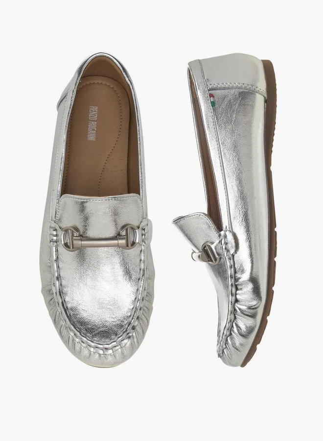 Renzo Ruganni Women Metallic Accent Loafers