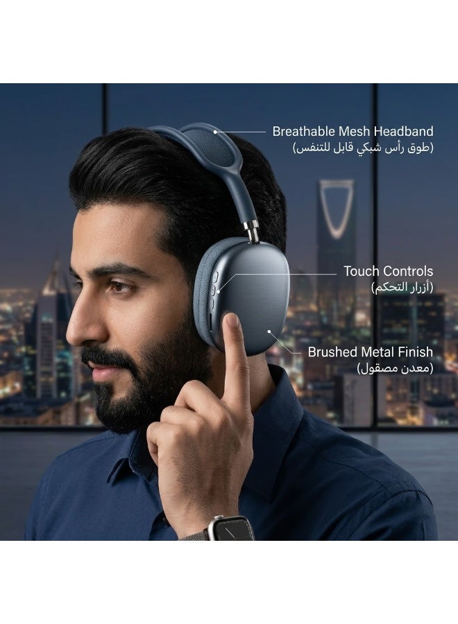 Wireless Over-Ear Bluetooth Headphones | Active Noise Cancelling + Deep Bass HiFi Sound, 40H Ultra-Long Battery Life, Type-C Fast Charging, Compatible with Phone/PC/Gaming - Image 5
