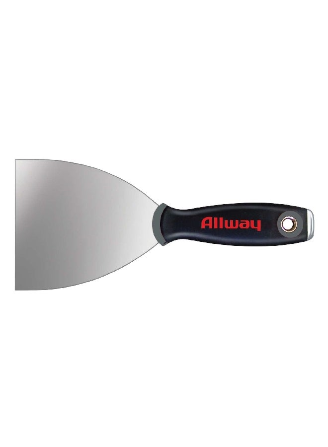 Allway Tool Soft Grip Handle Carbon Steel Flexible Taping Knife Black and Silver 4 Inch DSX4F