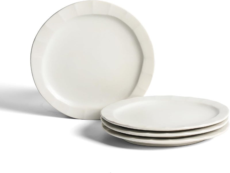 Stone Lain Oasis 4Piece Salad Plate Set Stoneware White - Image 1