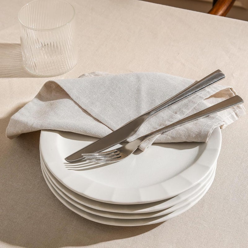 Stone Lain Oasis 4Piece Salad Plate Set Stoneware White - Image 2