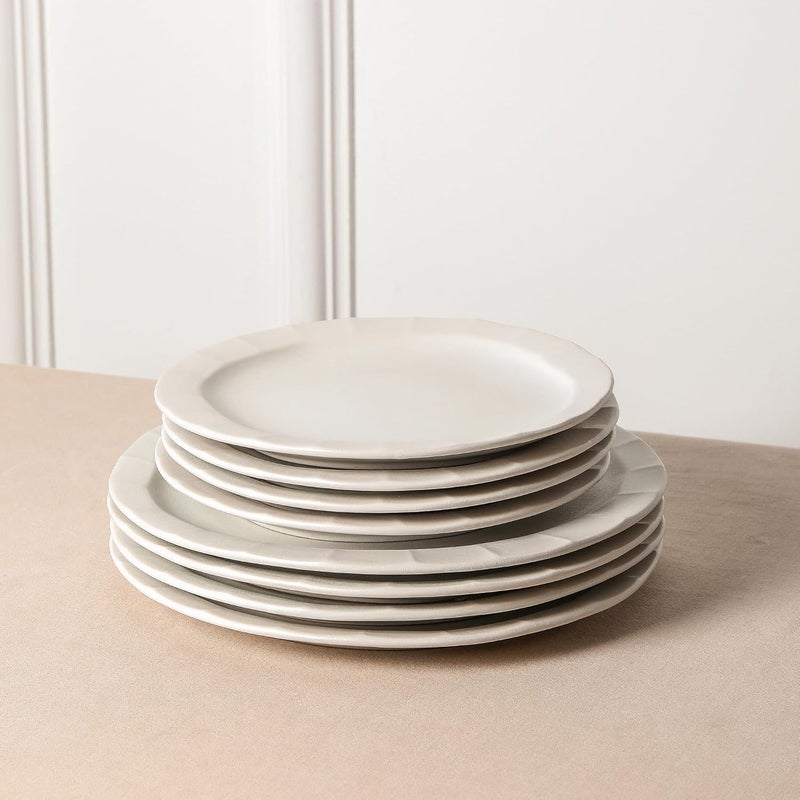 Stone Lain Oasis 4Piece Salad Plate Set Stoneware White - Image 3