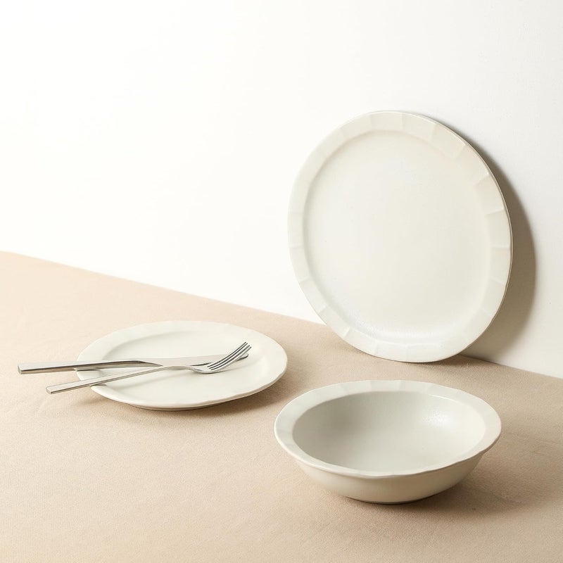 Stone Lain Oasis 4Piece Salad Plate Set Stoneware White - Image 5