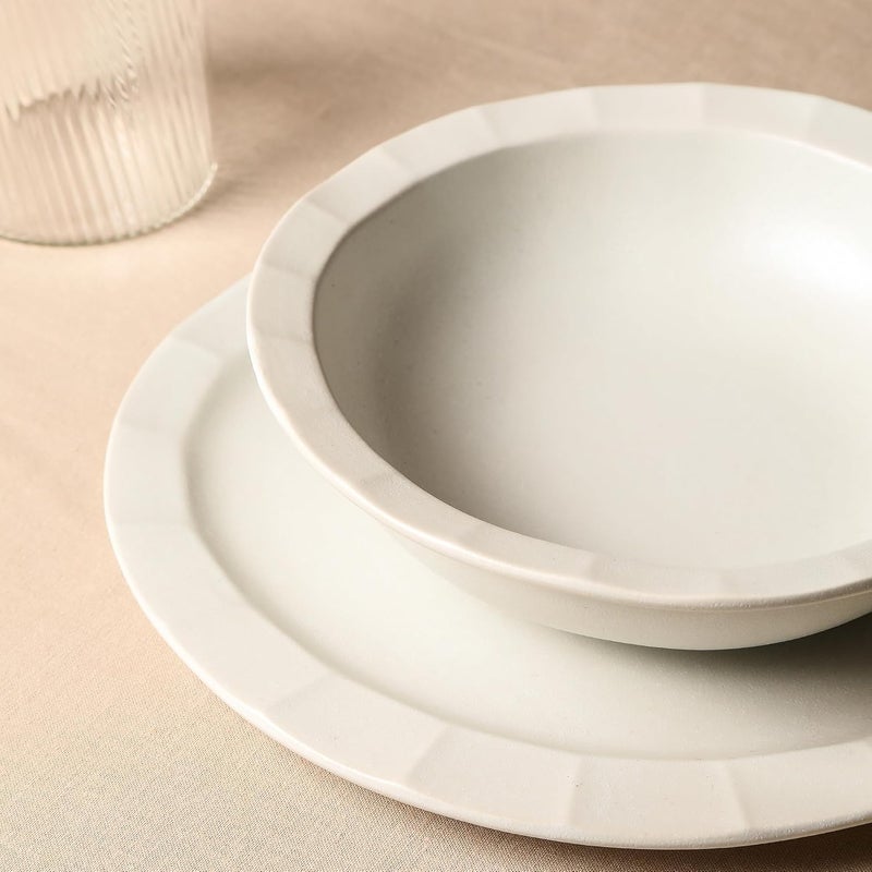 Stone Lain Oasis 4Piece Salad Plate Set Stoneware White - Image 4