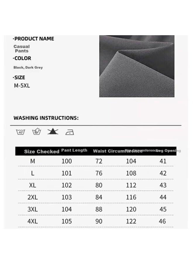 Dingfengbaoluo Men's Casual Pants Spring Summer Trendy Ice Silk Loose-fit All-match Straight Leg Sports Breathable Long Pants Ddf10 Dark Grey 4XL - Image 5
