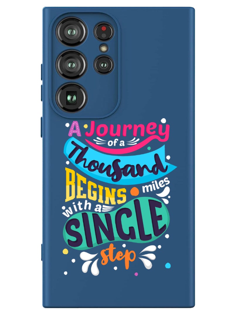 Theodor Protective Slim Fit Case Liquid Silicone Cover with Full Body Protection Anti-Scratch Shockproof Case For Samsung Galaxy S24 Ultra (Blue) - a journey of thousands - Image 1