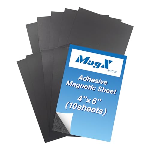 MagX Magnetic Sheets with Adhesive Backing, 4 x 6 Inch, 10 Sheets, Self Adhesive Magnet Sheets, Magnet Sheets, for Crafts, Photos and Die Storage，Stationery, Office Supply (MVAP-4006) - Image 1