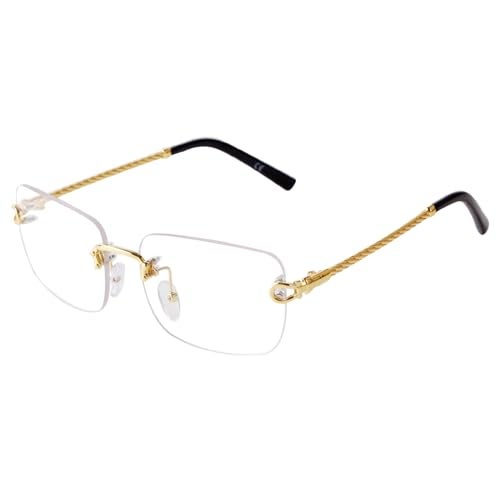JUDOO Rimless Rectangle Sunglasses for Men Women Fashion Hip hop Frameless Designer Shades Y2K Square Clear Glasses - Image 1