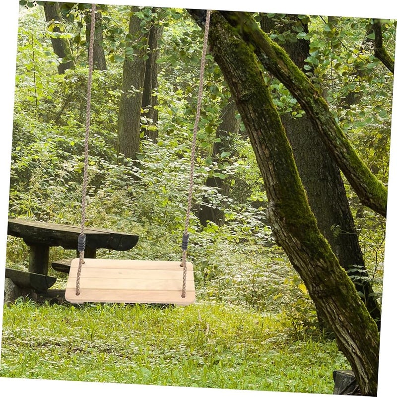 Pine Wood Swing Chair Indoor Outdoor Hanging Seat for Garden Backyard Park - Image 4