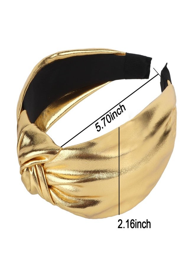 YISSION Gold Knotted Headband Wide Headbands for Women No Slip Fashion Head Band Top Knot Hairband Hair Accessories for Women - Image 5