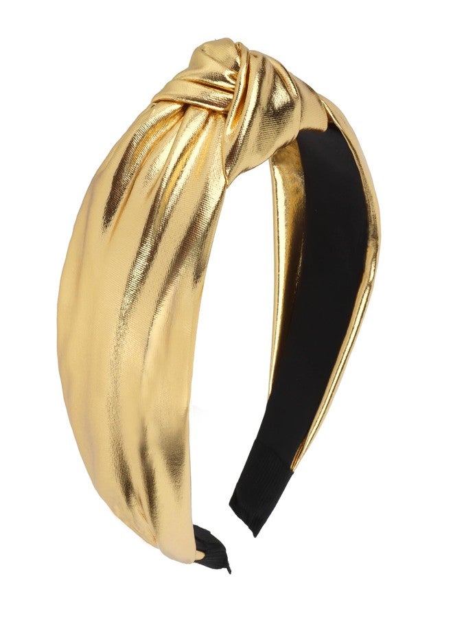 YISSION Gold Knotted Headband Wide Headbands for Women No Slip Fashion Head Band Top Knot Hairband Hair Accessories for Women - Image 1