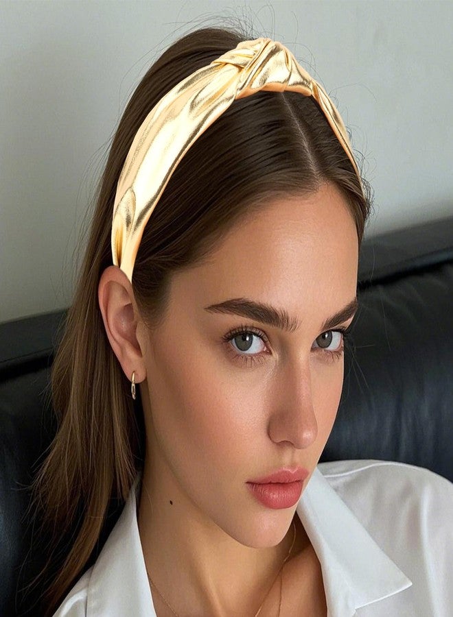 YISSION Gold Knotted Headband Wide Headbands for Women No Slip Fashion Head Band Top Knot Hairband Hair Accessories for Women - Image 2