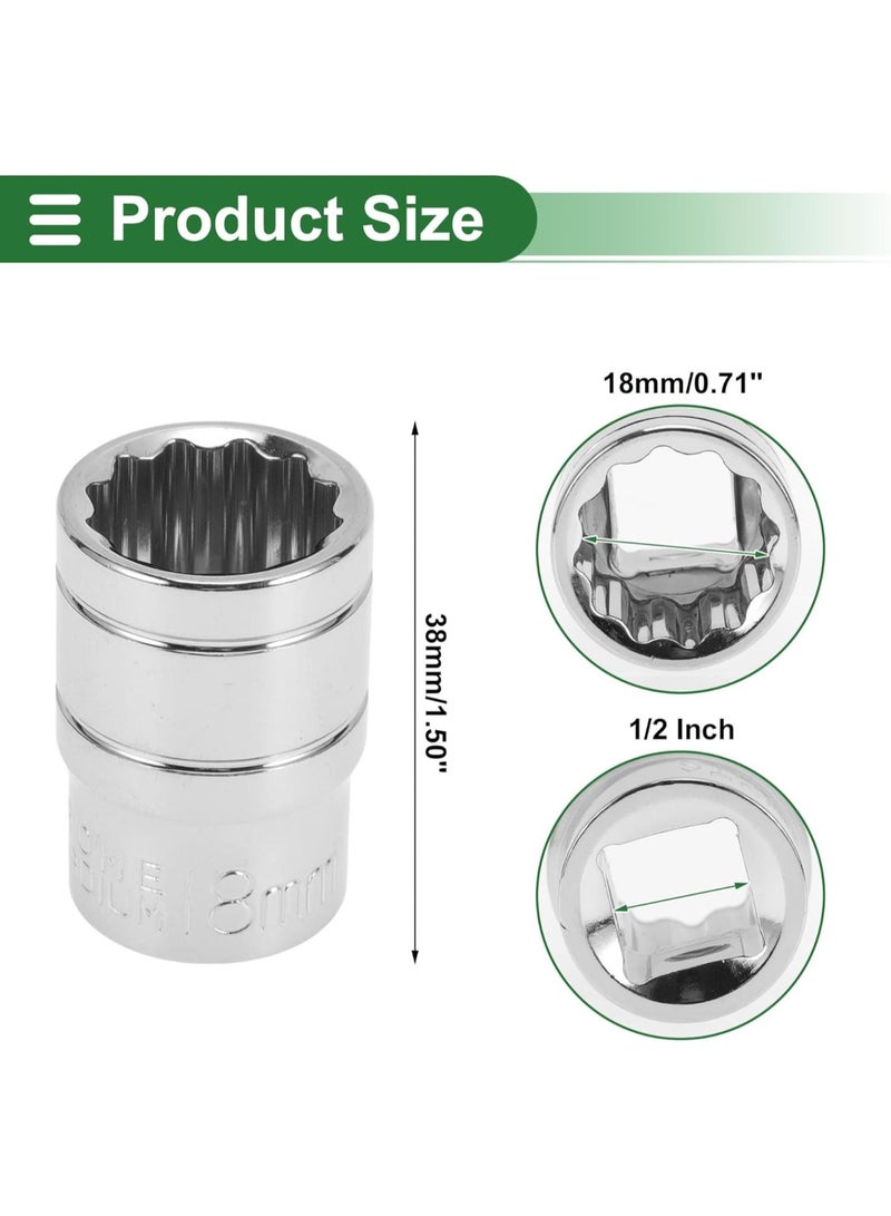 GGOOT Universal Impact Socket Hardware Tool 38mm Durable Chrome Vanadium Steel Silver Tone 1 Pcs 12 Point 23mm for Car Motorcycle Dirtbike 1/2 Inch Drive  - Image 4