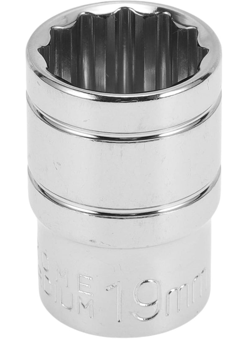 GGOOT Universal Impact Socket Hardware Tool 38mm Durable Chrome Vanadium Steel Silver Tone 1 Pcs 12 Point 23mm for Car Motorcycle Dirtbike 1/2 Inch Drive  - Image 1