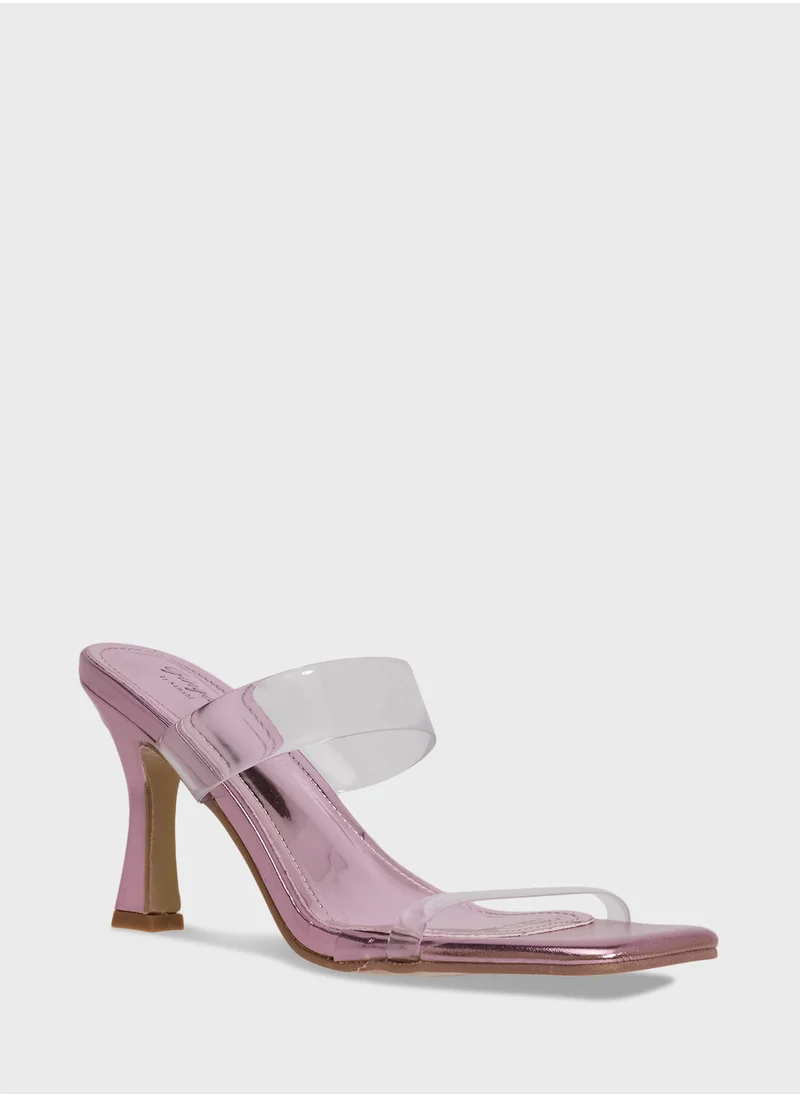 Ginger Double Strap Heeled Mule