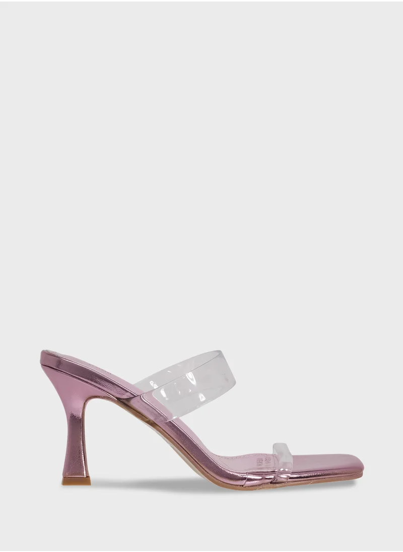 Ginger Double Strap Heeled Mule