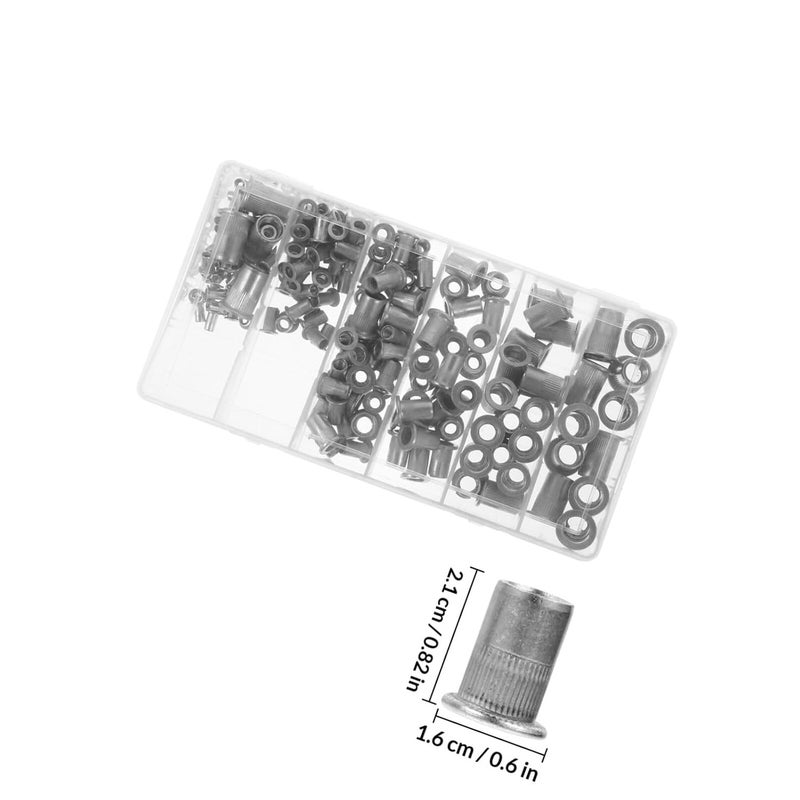 GANAZONO 190pcs Zinc Alloy Flat Head Insert Rivet Nut Assortment Kit M3-m10 Threaded Insert Nuts with Aluminum Rivet Box for Industrial Fastening Applications - Image 2