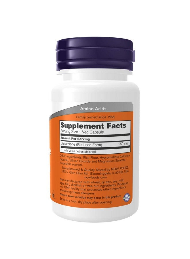 now Supplements Glutathione 250 Mg Detoxification Support* Free Radical Neutralizer* 60 Veg Capsules - Image 3