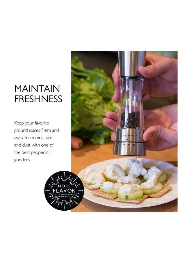 COLE & MASON - Derwent Pepper Grinder Stainless Steel Mill Includes Gourmet Precision Mechanism And Premium Peppercorns - Image 1