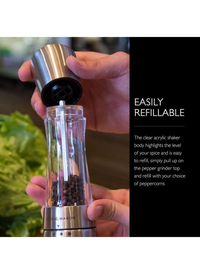 COLE & MASON - Derwent Pepper Grinder Stainless Steel Mill Includes Gourmet Precision Mechanism And Premium Peppercorns - Image 1