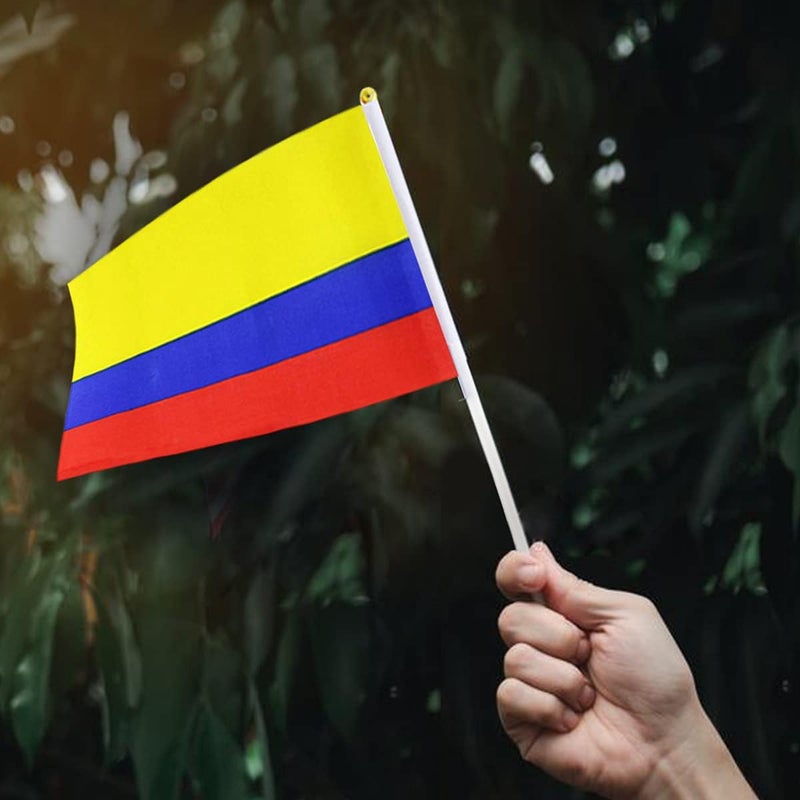 mflagperft Colombia Flag Colombian Flag, Small Mini Handheld Colombia Flags on Stick, Ideal for Party Parades Sports Events Patriotic Festival Decorations - Image 5