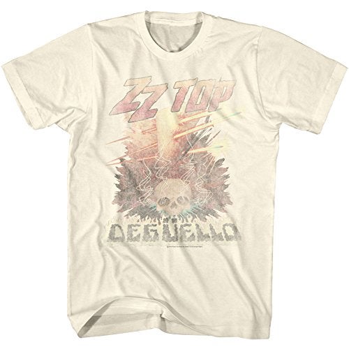 American Classics ZZ Top Rock Band Music Group Vintage Style Deguello Faded Logo Adult T-Shirt - Large - Beige - Image 1