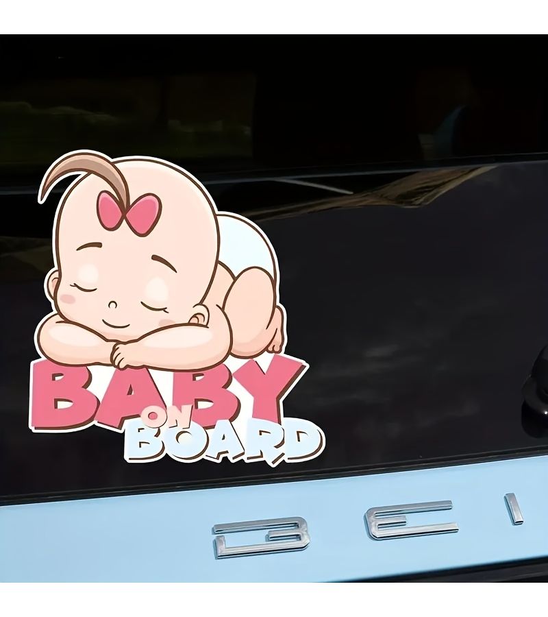Sleeping Baby Car Exterior Reminder Window Sticker 11.9cm 4.68in Cute Stroller Sign - Image 5