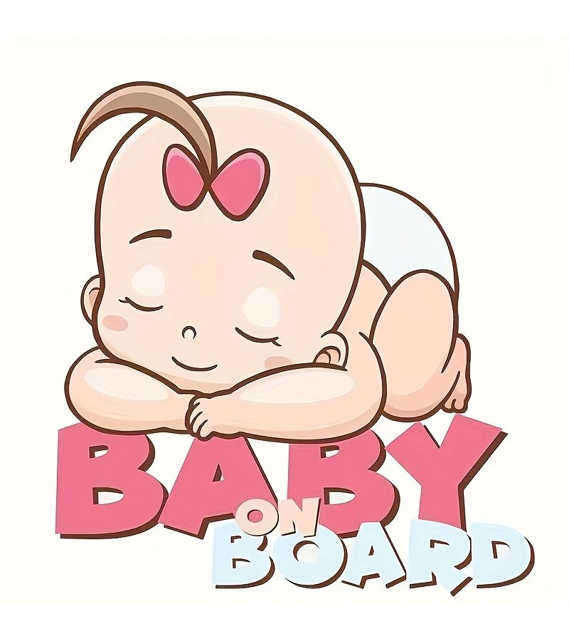 Sleeping Baby Car Exterior Reminder Window Sticker 11.9cm 4.68in Cute Stroller Sign - Image 3