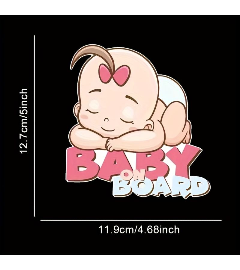 Sleeping Baby Car Exterior Reminder Window Sticker 11.9cm 4.68in Cute Stroller Sign - Image 2