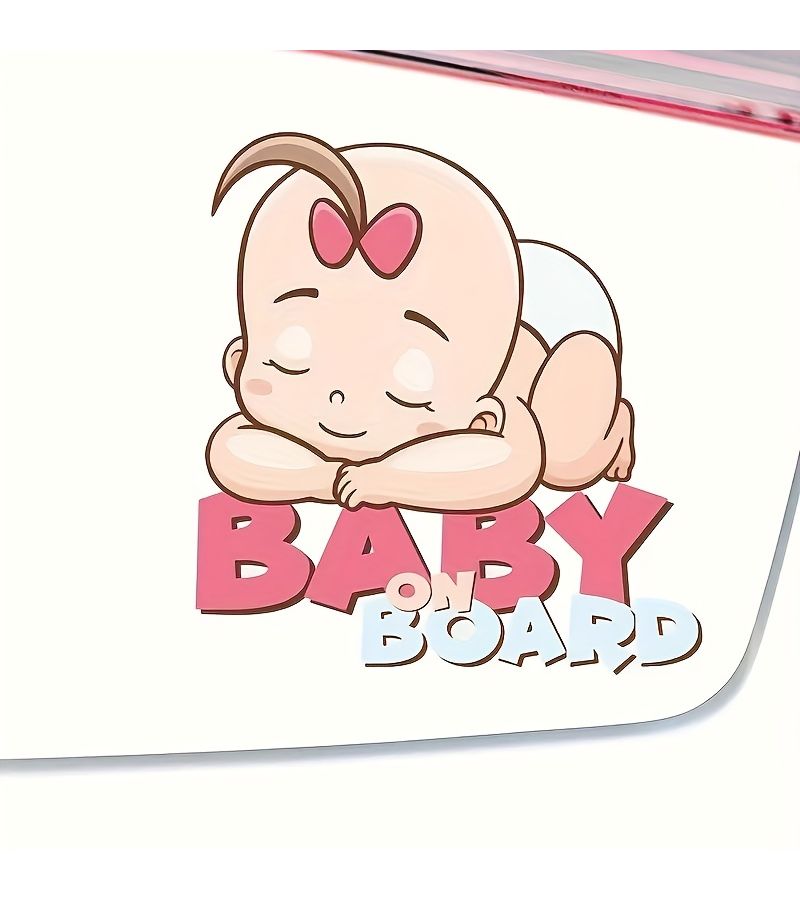 Sleeping Baby Car Exterior Reminder Window Sticker 11.9cm 4.68in Cute Stroller Sign - Image 1