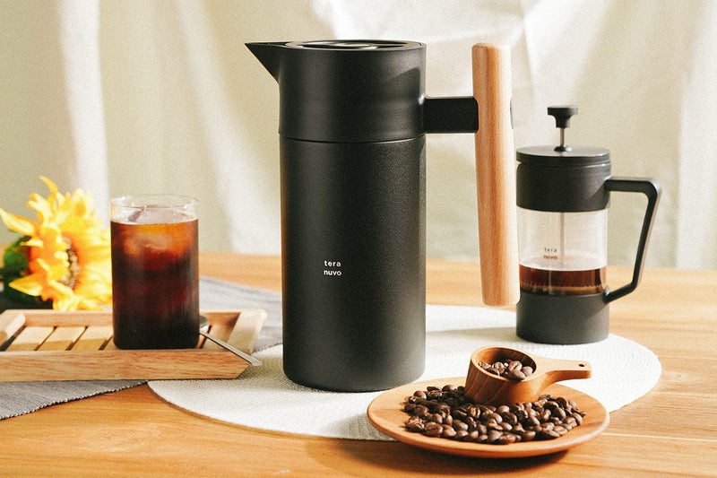 Teranuvo Stainless Steel Pitcher - 1200ml / 40 oz, Press Button Lid For Easy Pouring, Double Walled, Vacuum Insulation, 6 Hours Heat / 24 Hours Cold Retention - Image 2