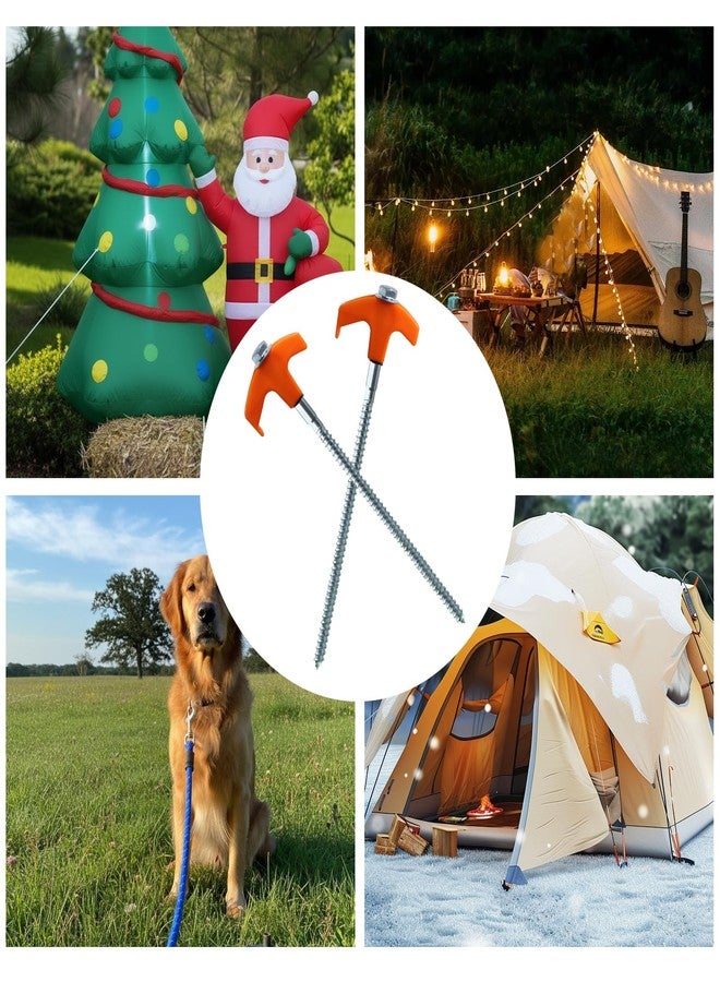 ROIKETU 12-Pack Heavy Duty Screw-in Tent Stakes with Drill Adapter & Storage Bag, 8” Galvanized Ground Anchors for Camping, Canopy, Gazebo, Tents, Awnings, Trampolines & Outdoor Securing - Image 5