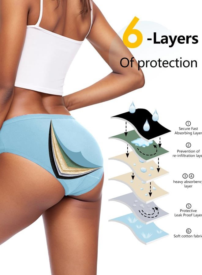 ALLBASE Women's High Absorbency Period Underwear - Leak-Proof & Reusable Menstrual Pants for Heavy Flow Days - 3 Pack,Multicolor,Large - Image 2