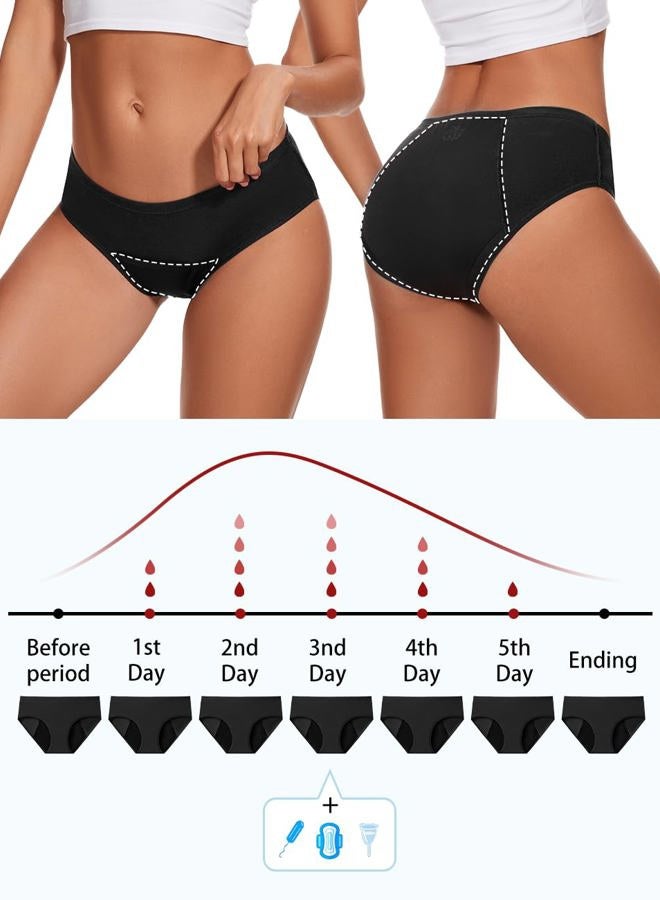 ALLBASE Women's High Absorbency Period Underwear - Leak-Proof & Reusable Menstrual Pants for Heavy Flow Days - 3 Pack,Multicolor,Large - Image 5