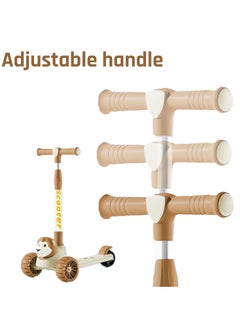 NextWave Scooter for Kids 2-8 Years Old Boys Girls 3 Wheel Toddler Scooter Childrens Folding Kick Scooter Toy Light up Wheels Adjustable Height Lean to Steer Extra-Wide & Non-Slip Deck Brown  - Image 2