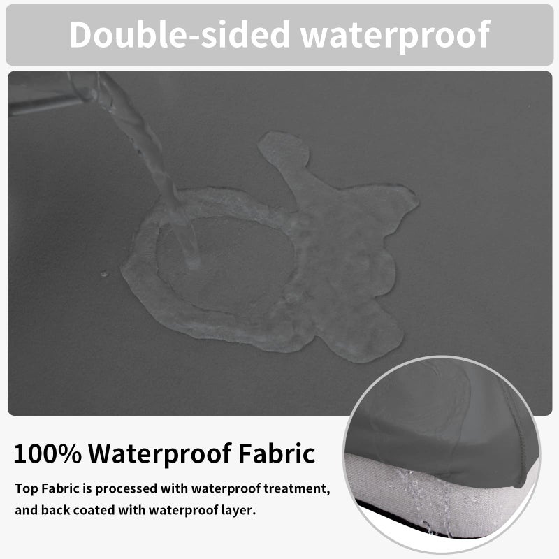 إيزي-جوينج سهلة سهلة 100 ٪ مقاومة للماء 4 قطع وسادة الأريكة لأريكة مقطعية لليس/يمين L صالة صالة أريكة مقعد الأريكة مقعد مضاد للانزلاق (3 مقاعد + 1 Chaise رمادي - Image 3