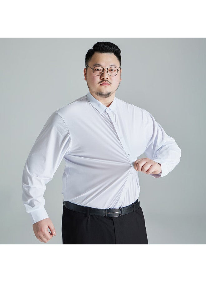 Ayoupang Plus Size Oversized Hooded Shirt Wrinkle-resistant Long Sleeve Big Size Shirt Business Commute Work Undershirt Men - Image 5