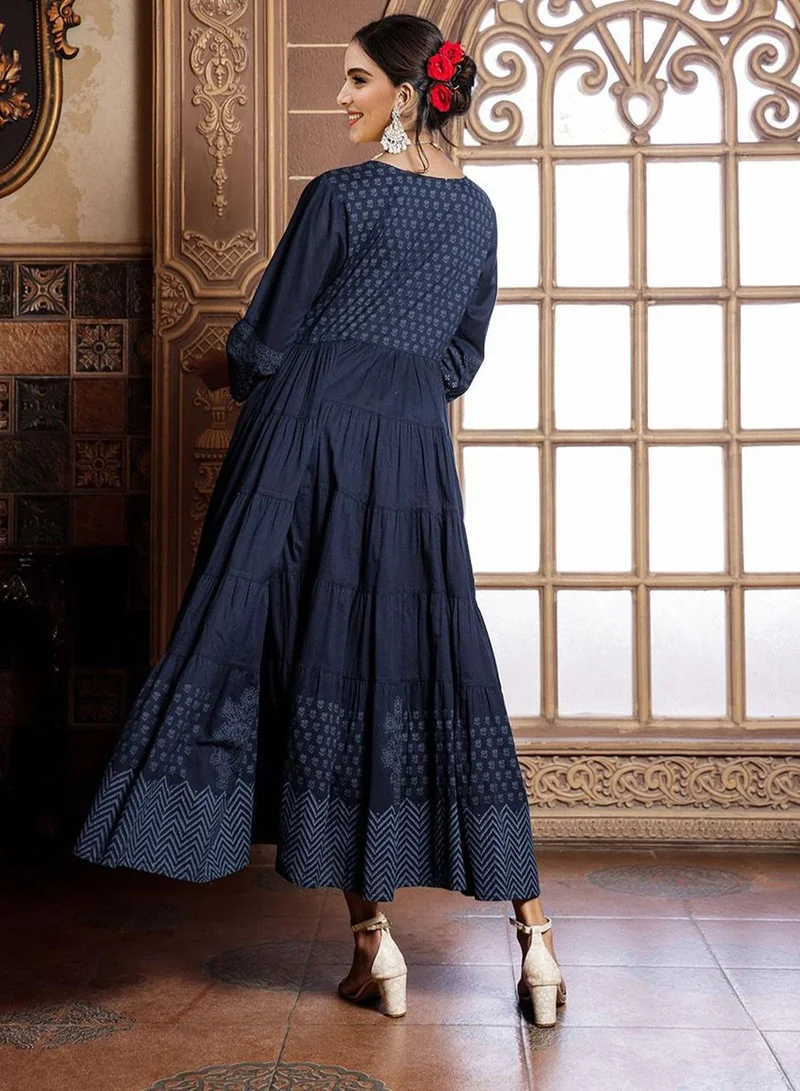 Ishin  Women'S Black 100% Cotton Embellished Regular Fit Dress for Women | Best Price UAE
