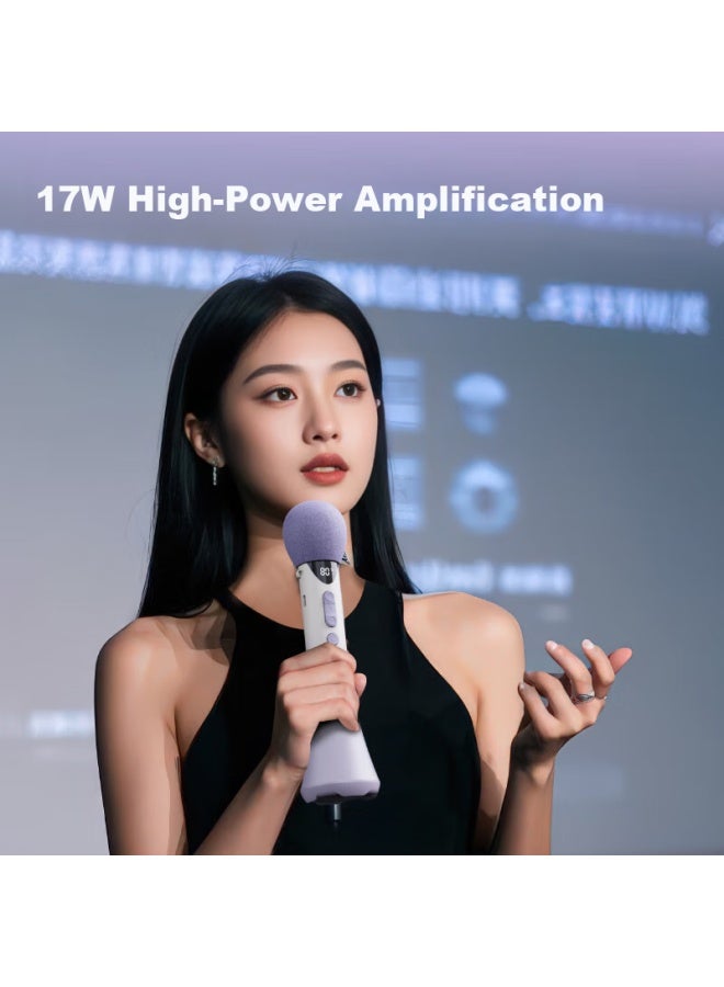 Deli W High-power Handheld Microphone Amplifier Teacher Classroom Speech Speaker Wireless Bluetooth Ktv Hd Digital Display Pink - Image 3