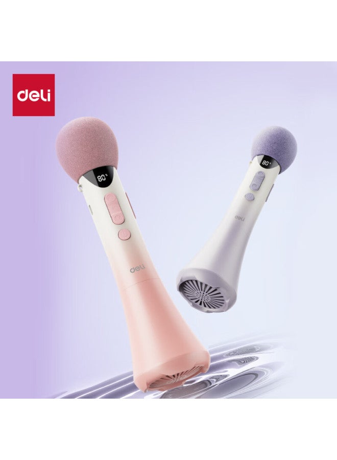 Deli W High-power Handheld Microphone Amplifier Teacher Classroom Speech Speaker Wireless Bluetooth Ktv Hd Digital Display Pink - Image 1