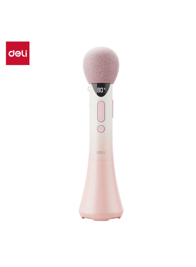 Deli W High-power Handheld Microphone Amplifier Teacher Classroom Speech Speaker Wireless Bluetooth Ktv Hd Digital Display Pink - Image 4