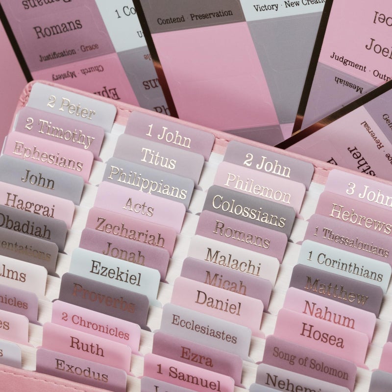 UPAFEXXI-Laminated Bible Tabs with Book Summaries(Gold Foil Embossed Lettering), Bible Tabs for Women and Men, Reposition Large Print Stickers, Easy to Read, 80Chapters Labels for Easy Navigation - Image 3