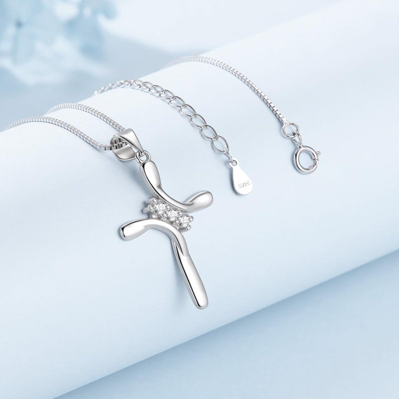 EVERU 925 Sterling Silver Cross Necklaces for Women April Birthstone Necklace with Cubic Zirconia,Cross Pendant Hypoallergenic Jewelry Ideal Gift - Image 5
