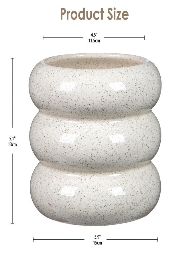 Briful Ceramic Planter Pot, 6 Inch Bubble Planter with Drainage Hole, Large Flower Planter Pots for Indoor Plants Outdoor, Home Office Modern Décor(White) - Image 2