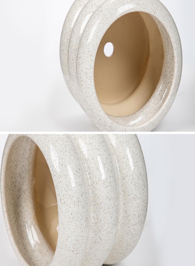 Briful Ceramic Planter Pot, 6 Inch Bubble Planter with Drainage Hole, Large Flower Planter Pots for Indoor Plants Outdoor, Home Office Modern Décor(White) - Image 3