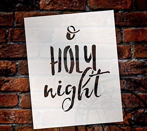 Ivana's O Holy Night Stencil | Rustic Cursive Christmas Carol Word Art - Mini 4 x 5-inch Reusable Mylar Template | Painting, Chalk, Mixed Media | Use for Journaling, DIY Home Decor - STCL1399_1 - Image 4