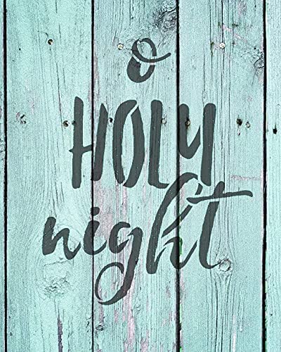 Ivana's O Holy Night Stencil | Rustic Cursive Christmas Carol Word Art - Mini 4 x 5-inch Reusable Mylar Template | Painting, Chalk, Mixed Media | Use for Journaling, DIY Home Decor - STCL1399_1 - Image 2